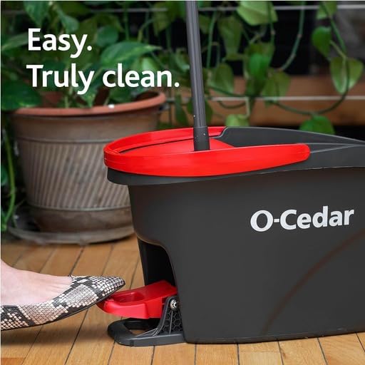 O-Cedar EasyWring Microfiber Spin Mop and Bucket Flooring Cleansing Set with Three Further Refills