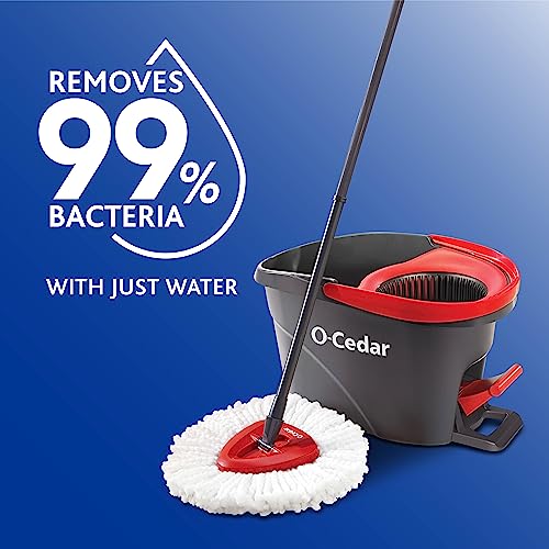 O-Cedar EasyWring Microfiber Spin Mop and Bucket Ground Cleansing System, Pink and Grey, Customary Measurement