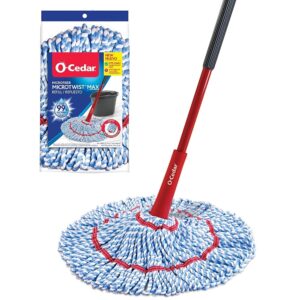 O-Cedar MicroTwist MAX Microfiber Twist Mop with 1 Extra Refill | Contains Arms-Free Wringing | Outsized 18-Inch Mop Head | Appropriate for All Flooring Surfaces