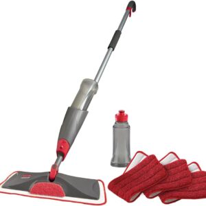 Rubbermaid Reveal Spray Mop Cleansing Set: Consists of 3 Reusable Microfiber Moist Pads, 1 Refillable Bottle, Cordless Design, Splendid for Multi-Floor Mopping in Residence, Rest room, and…