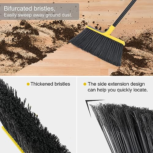 Set of 4 Heavy-Responsibility Out of doors Brooms with 58-Inch Lengthy Deal with for Efficient Flooring Cleansing – Ideally suited for Sweeping Courtyards, Eating places, Garages, Patios, Decks, and Markets