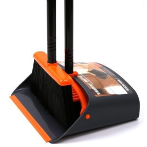 TreeLen 52″ Lengthy Deal with Broom and Dustpan Set for Residence, Kitchen, Workplace, and Foyer Use – Upright Stand-Up Broom and Dustpan Combo